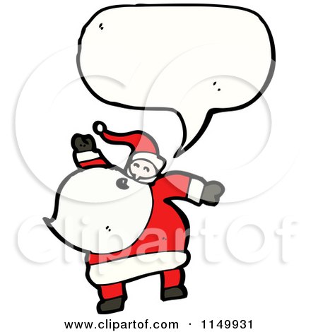 Cartoon of a Thinking Santa - Royalty Free Vector Clipart by lineartestpilot