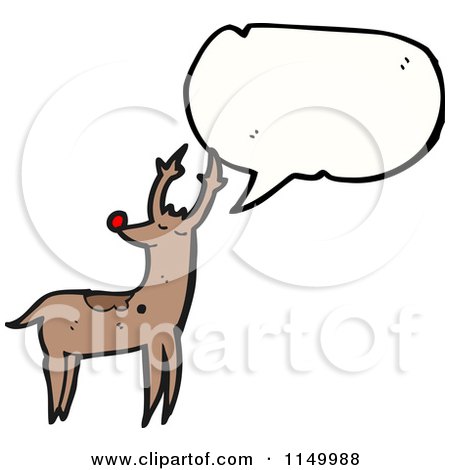 Cartoon of a Reindeer with a Thought Balloon - Royalty Free Vector Clipart by lineartestpilot