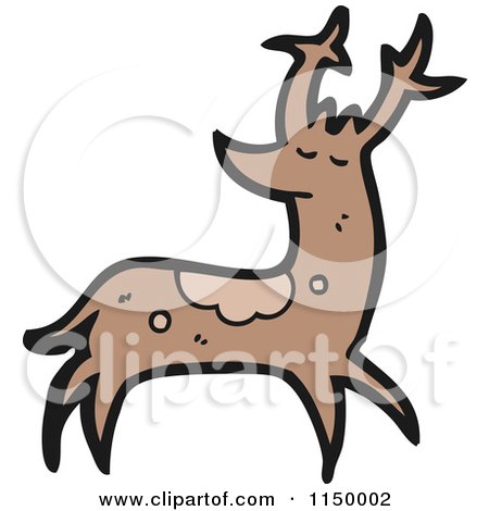 Cartoon of a Christmas Reindeer - Royalty Free Vector Clipart by lineartestpilot