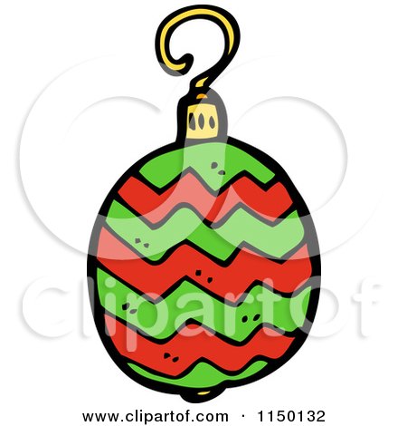 Cartoon of a Christmas Bauble Ornament - Royalty Free Vector Clipart by lineartestpilot