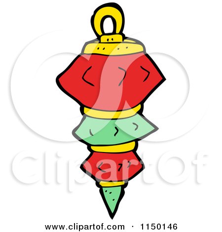 Cartoon of a Christmas Bauble Ornament Mascot - Royalty Free Vector Clipart by lineartestpilot