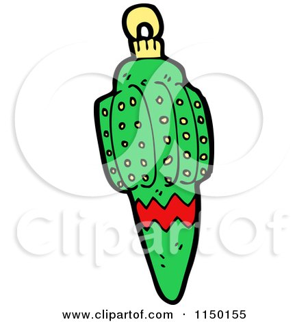Cartoon of a Christmas Bauble Ornament - Royalty Free Vector Clipart by lineartestpilot