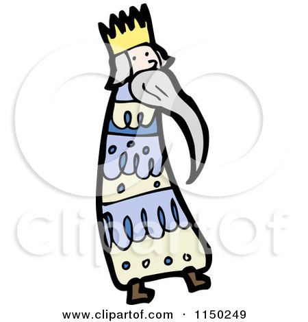 Cartoon of One of the Three Kings - Royalty Free Vector Clipart by lineartestpilot