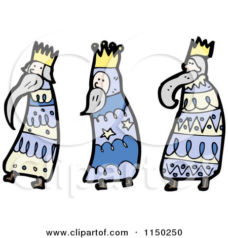 Cartoon of the Three Kings - Royalty Free Vector Clipart by lineartestpilot