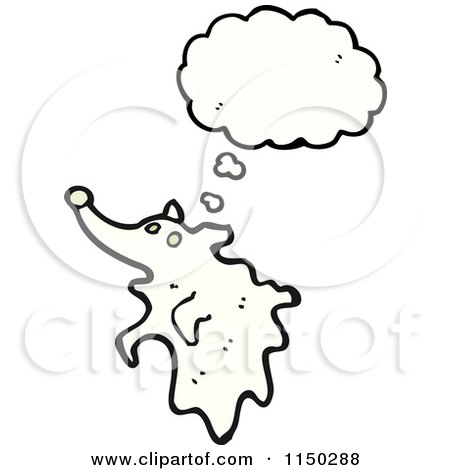 Cartoon of a Thinking Ghost Dog - Royalty Free Vector Clipart by lineartestpilot