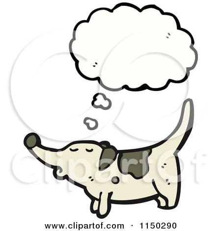 Cartoon of a Thinking Dog - Royalty Free Vector Clipart by lineartestpilot