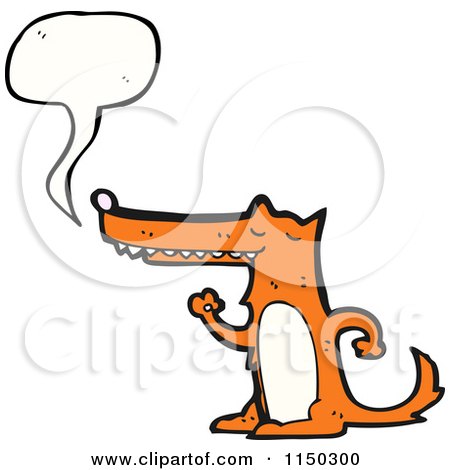 Cartoon of a Thinking Fox - Royalty Free Vector Clipart by lineartestpilot