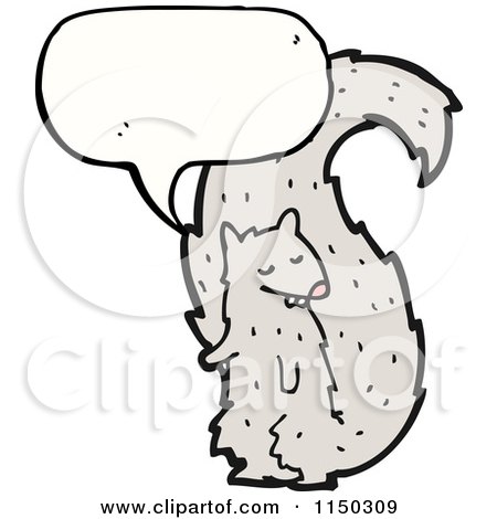 Cartoon of a Thinking Squirrel - Royalty Free Vector Clipart by lineartestpilot
