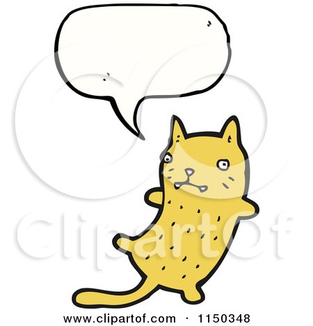 Cartoon of a Thinking Orange Cat - Royalty Free Vector Clipart by lineartestpilot