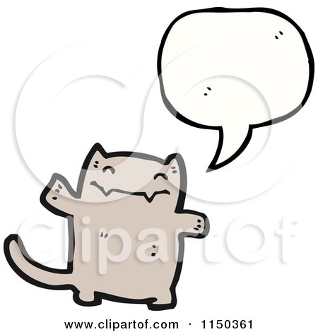 Cartoon of a Thinking Cat - Royalty Free Vector Clipart by lineartestpilot