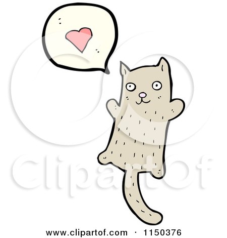 Cartoon of a Thinking Cat - Royalty Free Vector Clipart by lineartestpilot