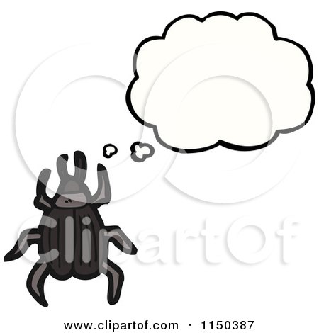 Cartoon of a Thinking Beetle - Royalty Free Vector Clipart by lineartestpilot