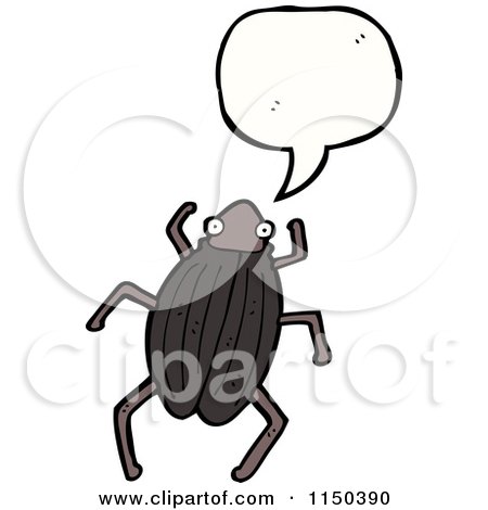 Cartoon of a Thinking Beetle - Royalty Free Vector Clipart by lineartestpilot