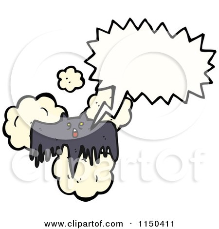 Cartoon of a Thining Vampire Bat - Royalty Free Vector Clipart by lineartestpilot