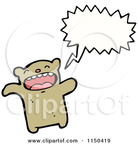 Cartoon of a Thinking Teddy Bear - Royalty Free Vector Clipart by lineartestpilot