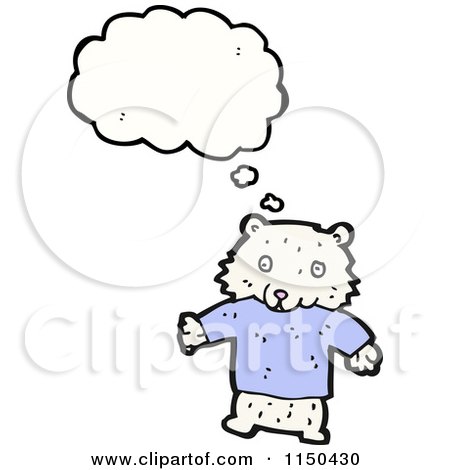 Cartoon of a Thinking Polar Bear - Royalty Free Vector Clipart by lineartestpilot