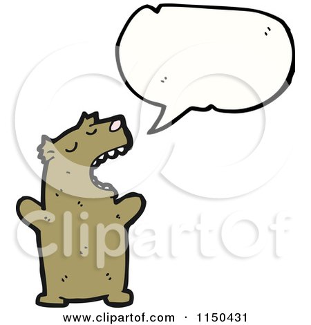 Cartoon of a Thinking Bear - Royalty Free Vector Clipart by lineartestpilot
