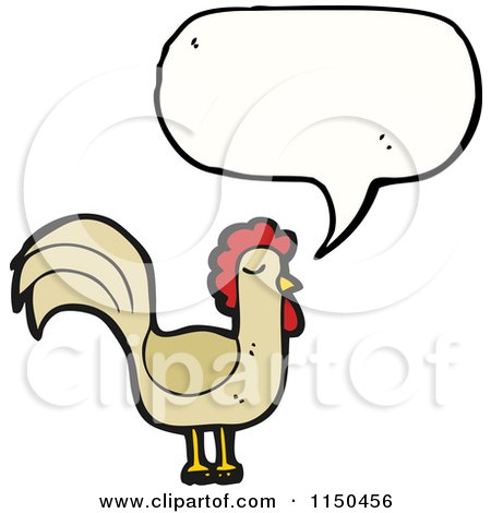 Cartoon of a Talking Rooster - Royalty Free Vector Clipart by lineartestpilot