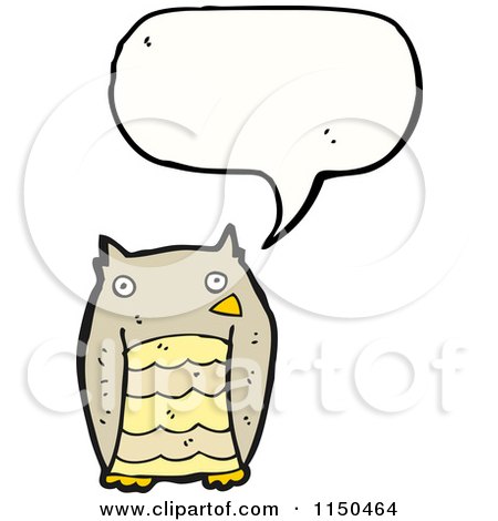 Cartoon of a Thinking Owl - Royalty Free Vector Clipart by lineartestpilot