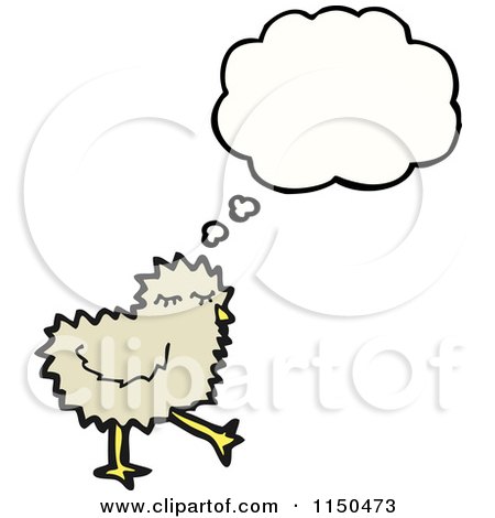 Cartoon of a Thinking Chick - Royalty Free Vector Clipart by lineartestpilot