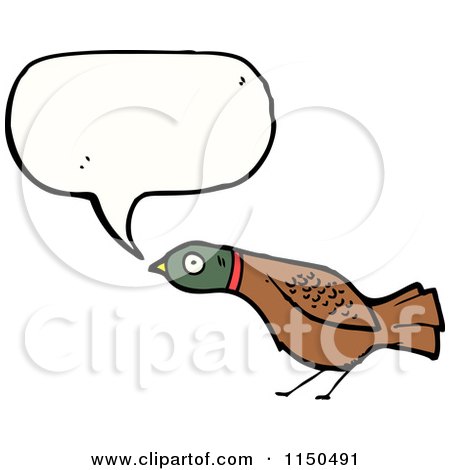 Cartoon of a Thinking Wood Pigeon - Royalty Free Vector Clipart by lineartestpilot