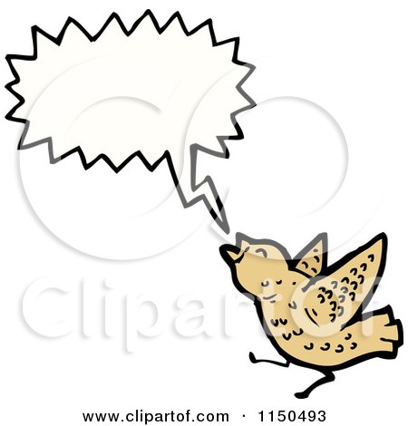 Cartoon of a Thinking Bird - Royalty Free Vector Clipart by lineartestpilot