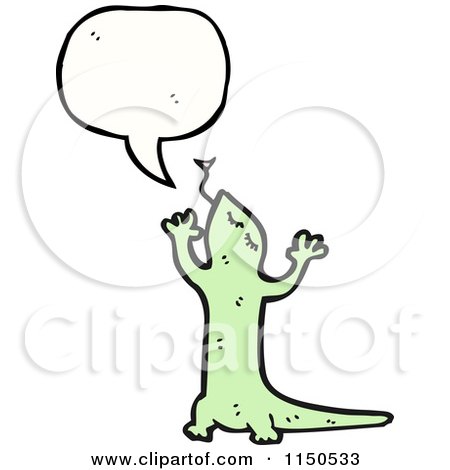 Cartoon of a Thinking Gecko - Royalty Free Vector Clipart by lineartestpilot