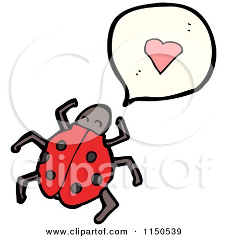 Cartoon of a Thinking Ladybug About Love - Royalty Free Vector Clipart by lineartestpilot