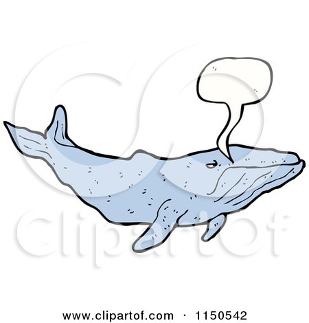Cartoon of a Thinking Whale - Royalty Free Vector Clipart by lineartestpilot