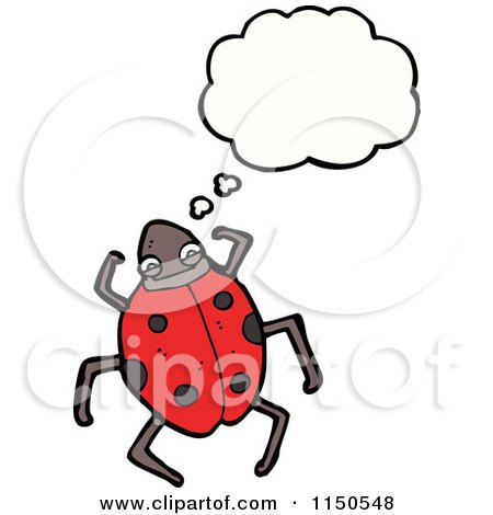 Cartoon of a Thinking Ladybug - Royalty Free Vector Clipart by lineartestpilot