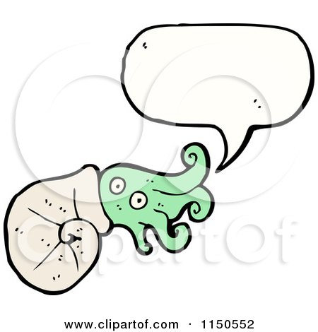 Cartoon of a Thinking Squid Nautilus - Royalty Free Vector Clipart by lineartestpilot