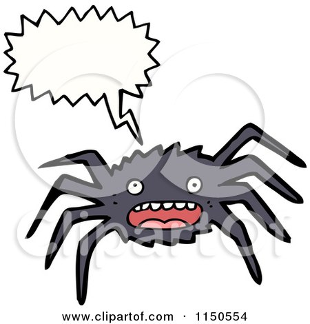 Cartoon of a Thinking Spider - Royalty Free Vector Clipart by lineartestpilot