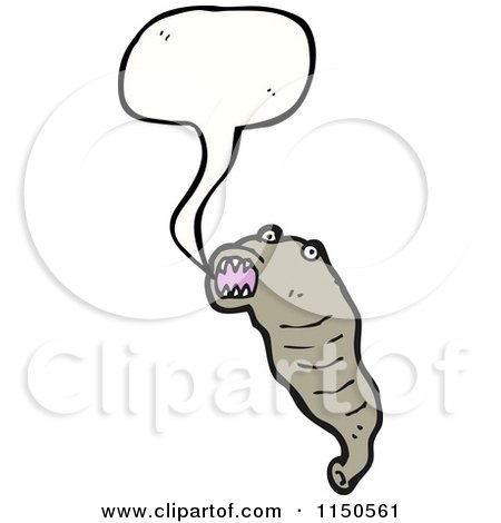 Cartoon of a Thinking Leech - Royalty Free Vector Clipart by lineartestpilot