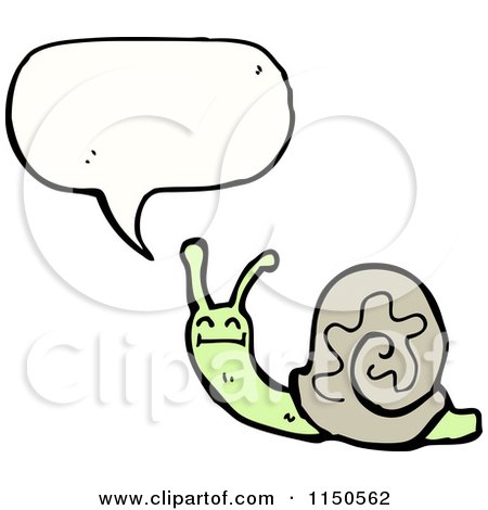 Cartoon of a Thinking Snail - Royalty Free Vector Clipart by lineartestpilot