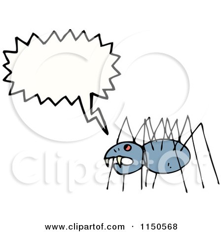 Cartoon of a Thinking Spider - Royalty Free Vector Clipart by lineartestpilot
