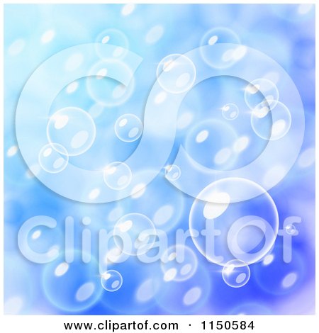 Clipart of a Blue Blurred Buble Background - Royalty Free Vector Clipart by Oligo