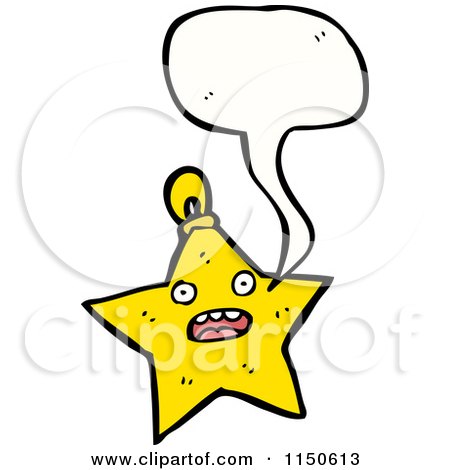 Cartoon of a Talking Christmas Star Ornament Mascot - Royalty Free Vector Clipart by lineartestpilot