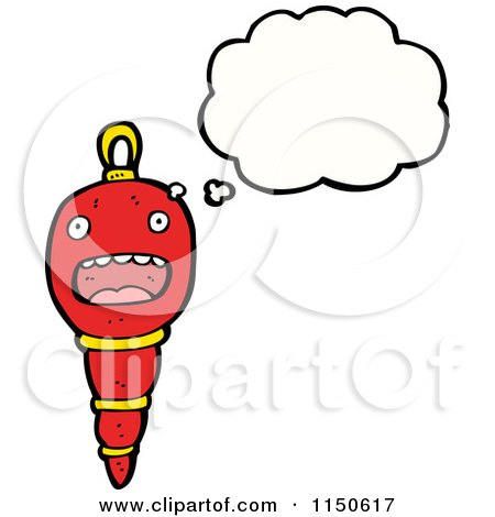 Cartoon of a Talking Christmas Ornament Mascot - Royalty Free Vector Clipart by lineartestpilot