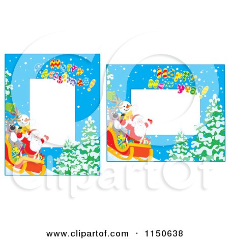 Cartoon of Christmas Frames with Copyspace - Royalty Free Clipart by Alex Bannykh