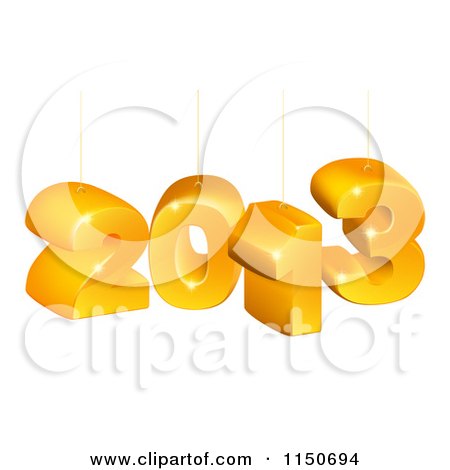 Clipart of Suspended 3d 2013 New Year Numbers - Royalty Free Vector Clipart by AtStockIllustration
