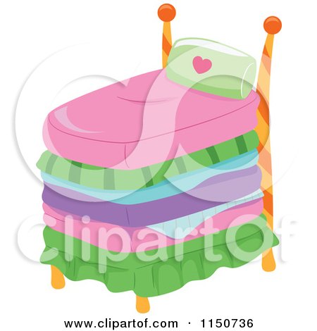 Cartoon of a Tall Princess Bed - Royalty Free Vector Clipart by BNP Design Studio