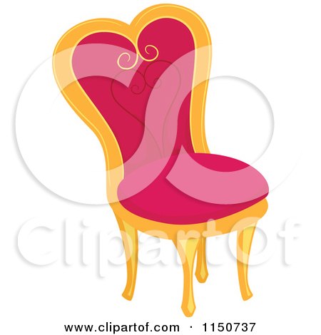 Cartoon of a Pink Princess Chair - Royalty Free Vector Clipart by BNP Design Studio