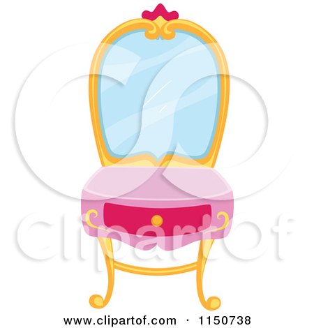 Cartoon of a Princess Vanity Table - Royalty Free Vector Clipart by BNP Design Studio