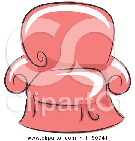 Cartoon of a Chic Pink Arm Chair - Royalty Free Vector Clipart by BNP Design Studio