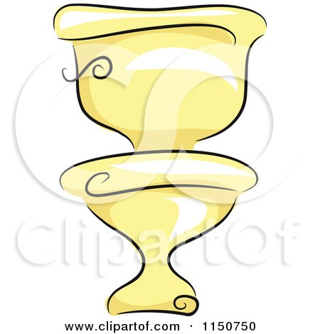Cartoon of a Yellow Toilet - Royalty Free Vector Clipart by BNP Design Studio