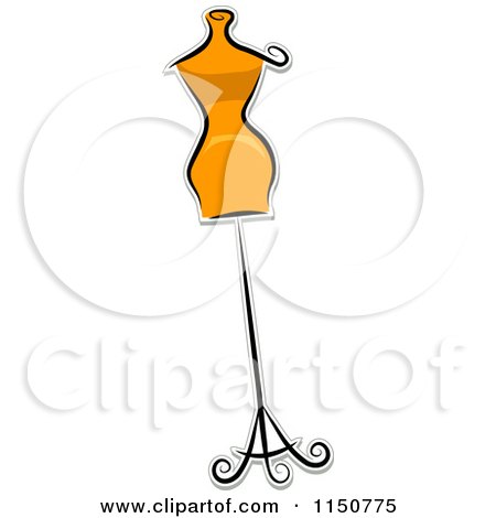 Cartoon of a Fashion Design Mannequin - Royalty Free Vector Clipart by BNP Design Studio
