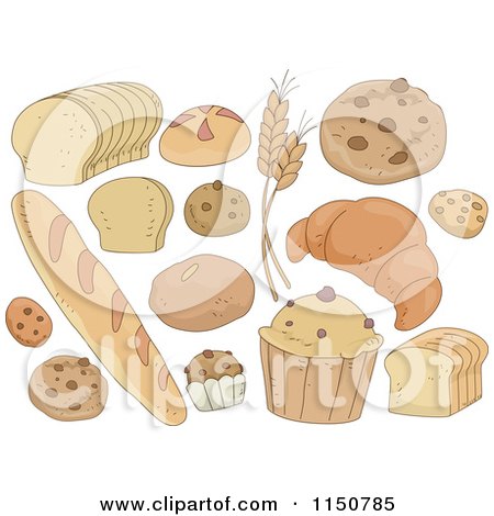 Cartoon of Breads and Pastries - Royalty Free Vector Clipart by BNP Design Studio