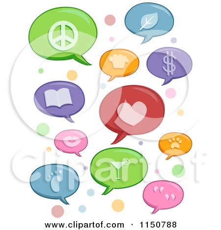 Cartoon of Speech Bubble Icons - Royalty Free Vector Clipart by BNP Design Studio