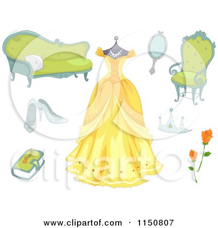 Cartoon of Fairy Tale Princess Design Elemenst - Royalty Free Vector Clipart by BNP Design Studio