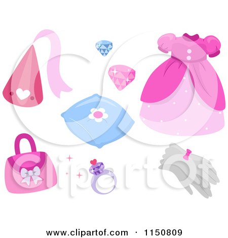 Cartoon of Princess Acessories - Royalty Free Vector Clipart by BNP Design Studio